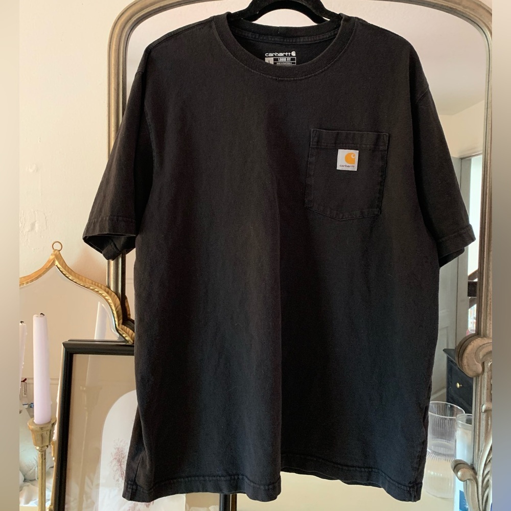 BLACK CARHARTT LOOSE FIT POCKET TSHIRT
